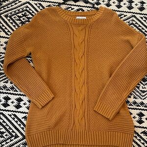 Arizona Jean Company Women's Mustard Cable Knit Sweater